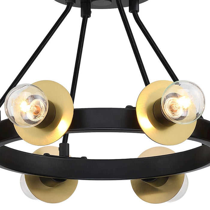 Designers Fountain Harmoni 8 Light Semi Flush Mount, Matte Black