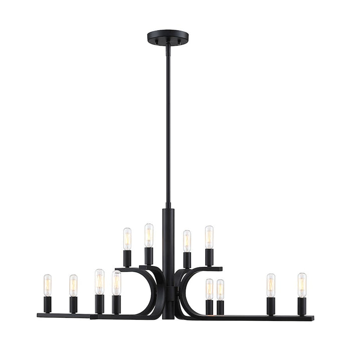 Designers Fountain Skye 12 Light Chandelier, Matte Black