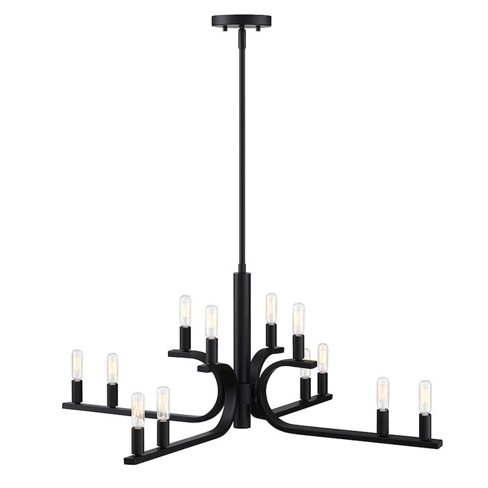 Designers Fountain Skye 12 Light Chandelier, Matte Black