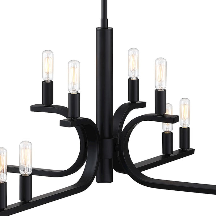 Designers Fountain Skye 12 Light Chandelier, Matte Black