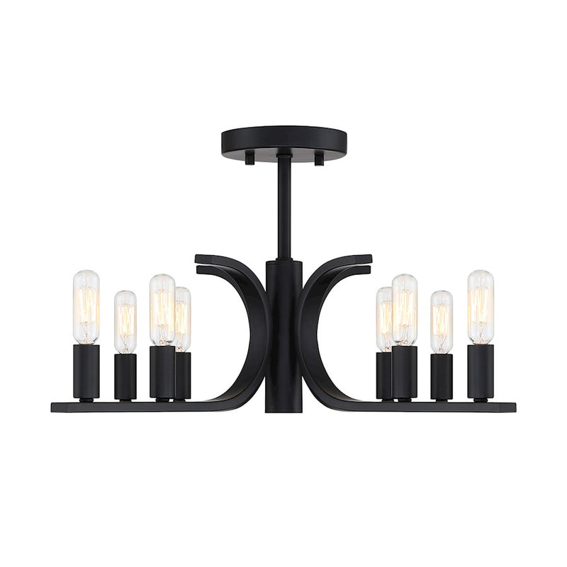 Designers Fountain Skye 8 light Semi Flush Mount, Matte Black - D314C-SF-MB