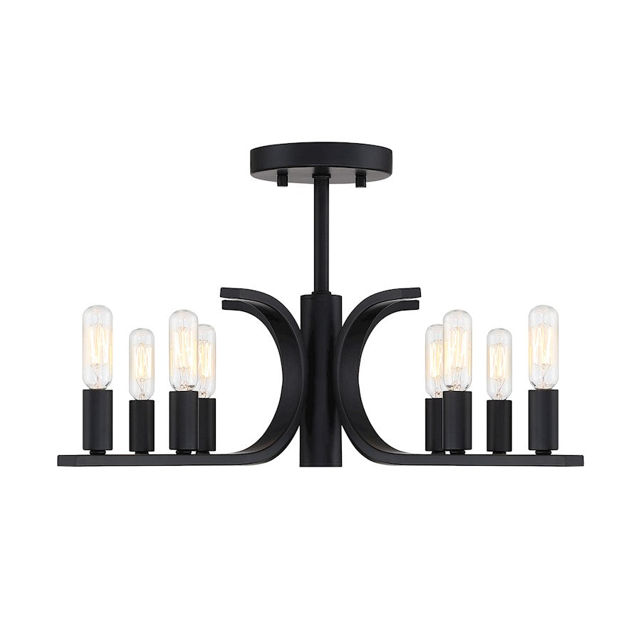 Designers Fountain Skye 8 light Semi Flush Mount, Matte Black - D314C-SF-MB