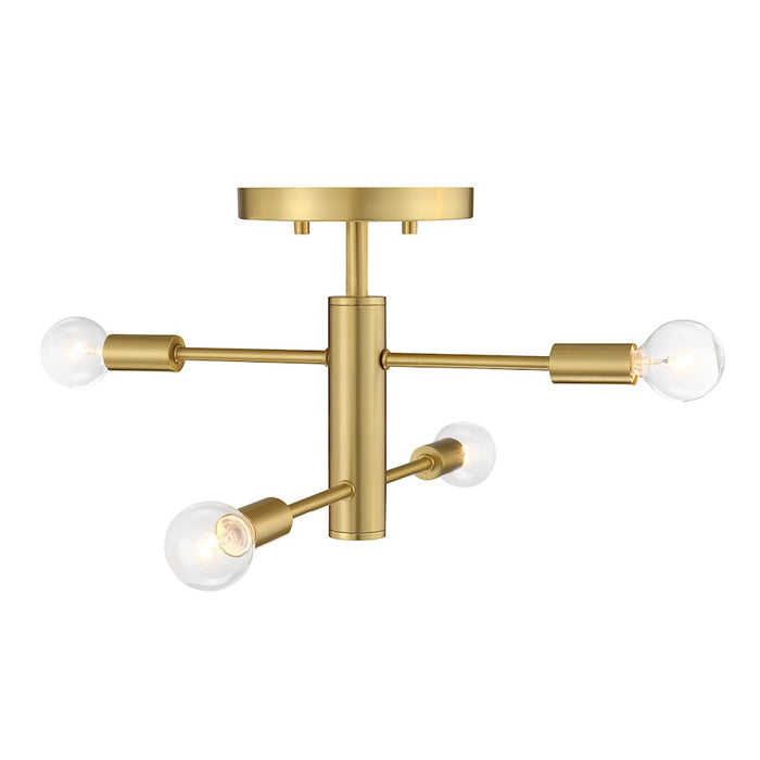 Designers Fountain Arlo 4 Light Semi Flush Mount, Brushed Gold