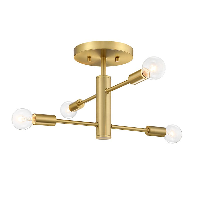 Designers Fountain Arlo 4 Light Semi Flush Mount, Brushed Gold