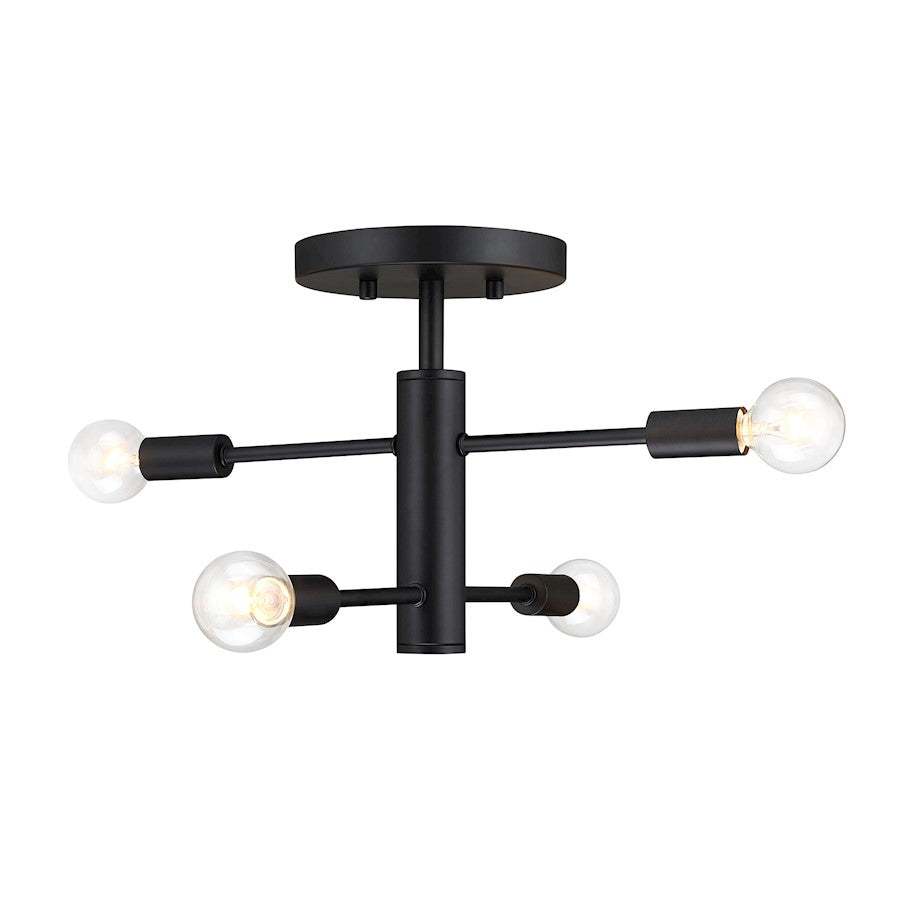 Designers Fountain Arlo 4 Light Semi Flush Mount, Matte Black - D320C-SF-MB