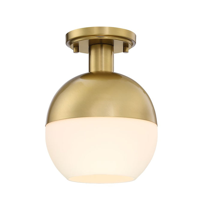 Designers Fountain Linden 1 Light Semi Flush, Gold/Etched Opal