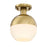 Designers Fountain Linden 1 Light Semi Flush, Gold/Etched Opal