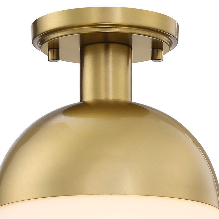 Designers Fountain Linden 1 Light Semi Flush, Gold/Etched Opal