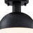 Designers Fountain Linden 1 Light Semi Flush, Black/Etched Opal