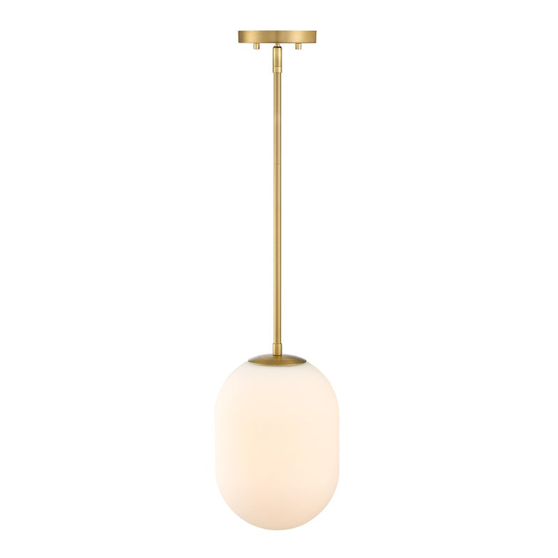 Designers Fountain Noor 1 Light Pendant, Brushed Gold/Etched Opal - D324M-8P-BG