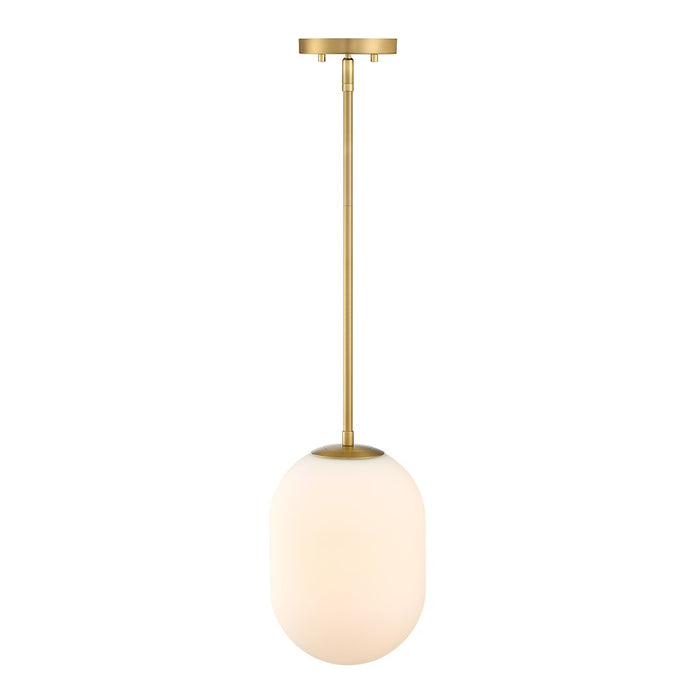 Designers Fountain Noor 1 Light Pendant, Brushed Gold/Etched Opal - D324M-8P-BG