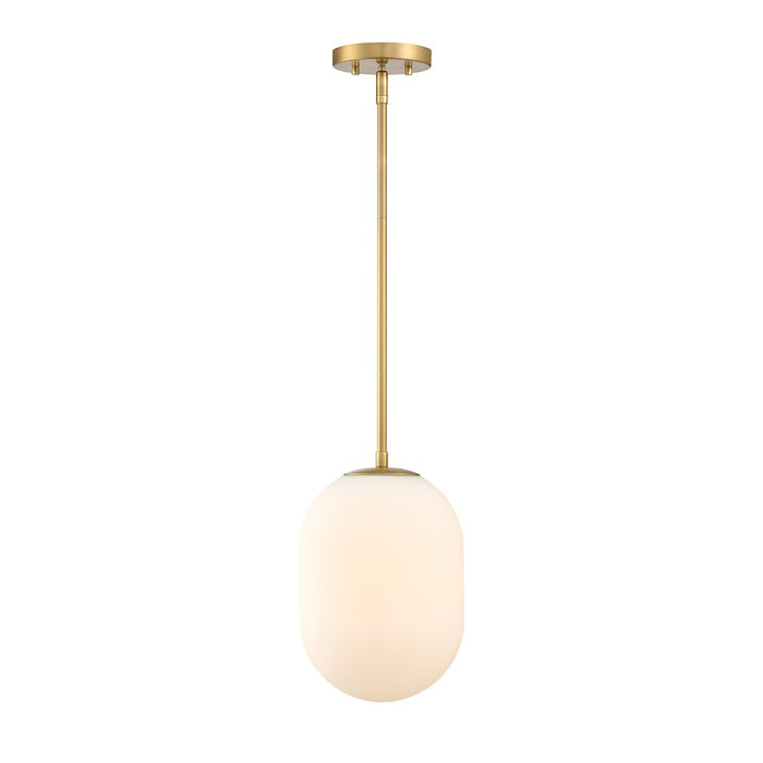 Designers Fountain Noor 1 Light Pendant, Brushed Gold/Etched Opal