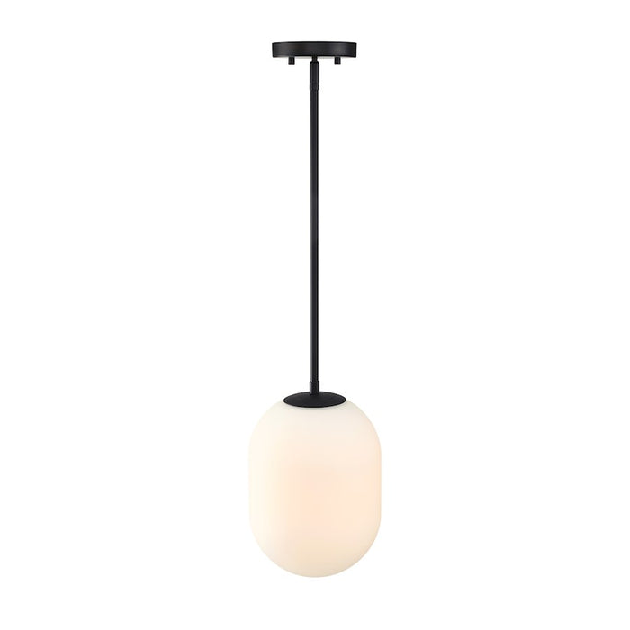 Designers Fountain Noor 1 Light Pendant, Matte Black/Etched Opal - D324M-8P-MB