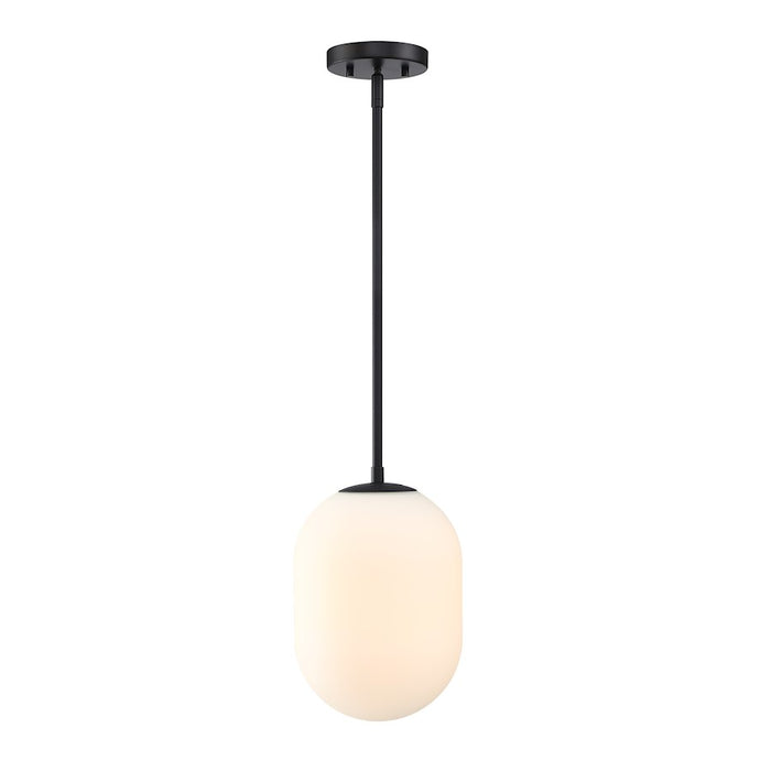 Designers Fountain Noor 1 Light Pendant, Matte Black/Etched Opal