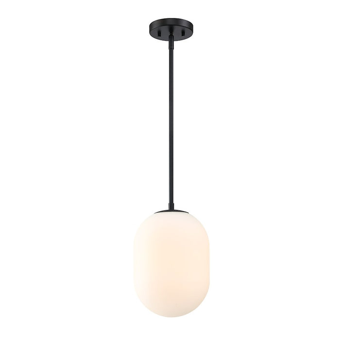 Designers Fountain Noor 1 Light Pendant, Matte Black/Etched Opal