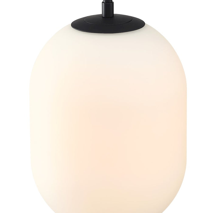 Designers Fountain Noor 1 Light Pendant, Matte Black/Etched Opal