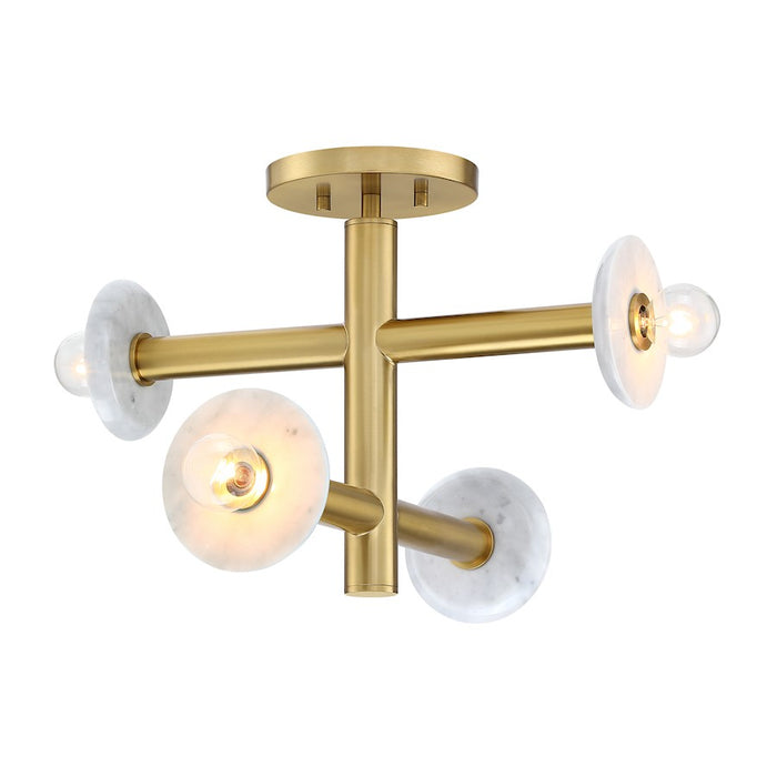 Designers Fountain Fina 4 Light Semi Flush Mount, Brushed Gold