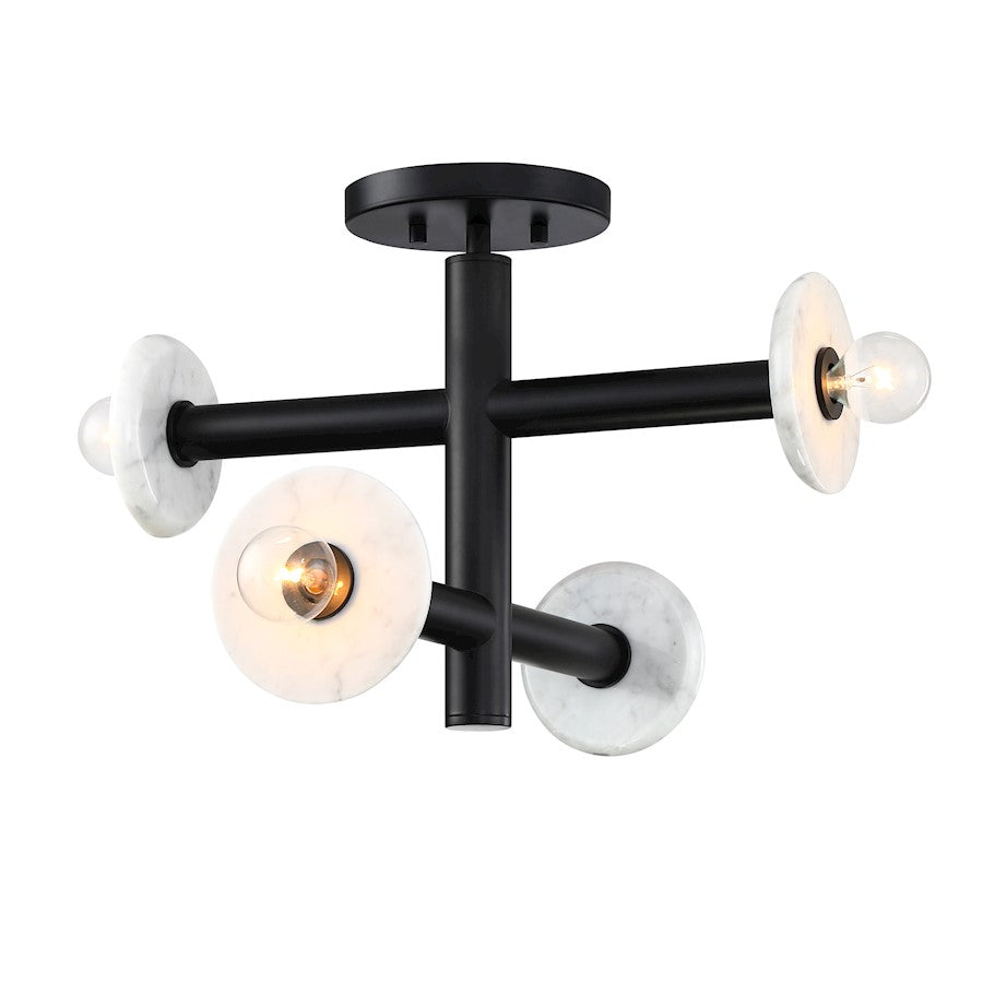 Designers Fountain Fina 4 Light Semi Flush Mount, Matte Black - D325C-SF-MB