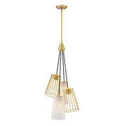 Designers Fountain Liana 4 Light Chandelier, Gold/Etched/Wire - D328M-4CH-BG