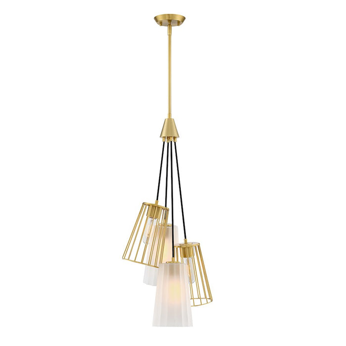 Designers Fountain Liana 4 Light Chandelier, Gold/Etched/Wire