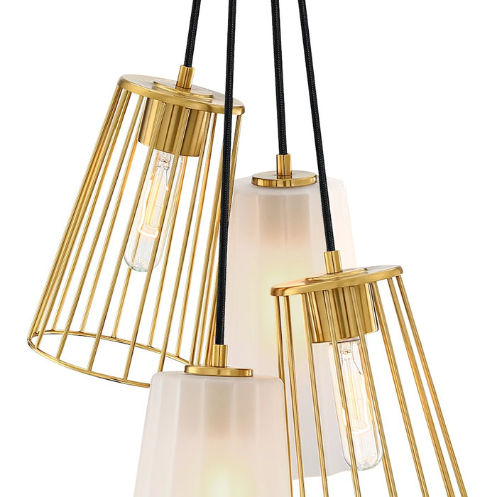 Designers Fountain Liana 4 Light Chandelier, Gold/Etched/Wire