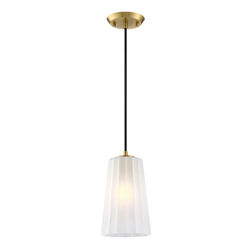 Designers Fountain Liana 1 Light Pendant, Gold/Etched