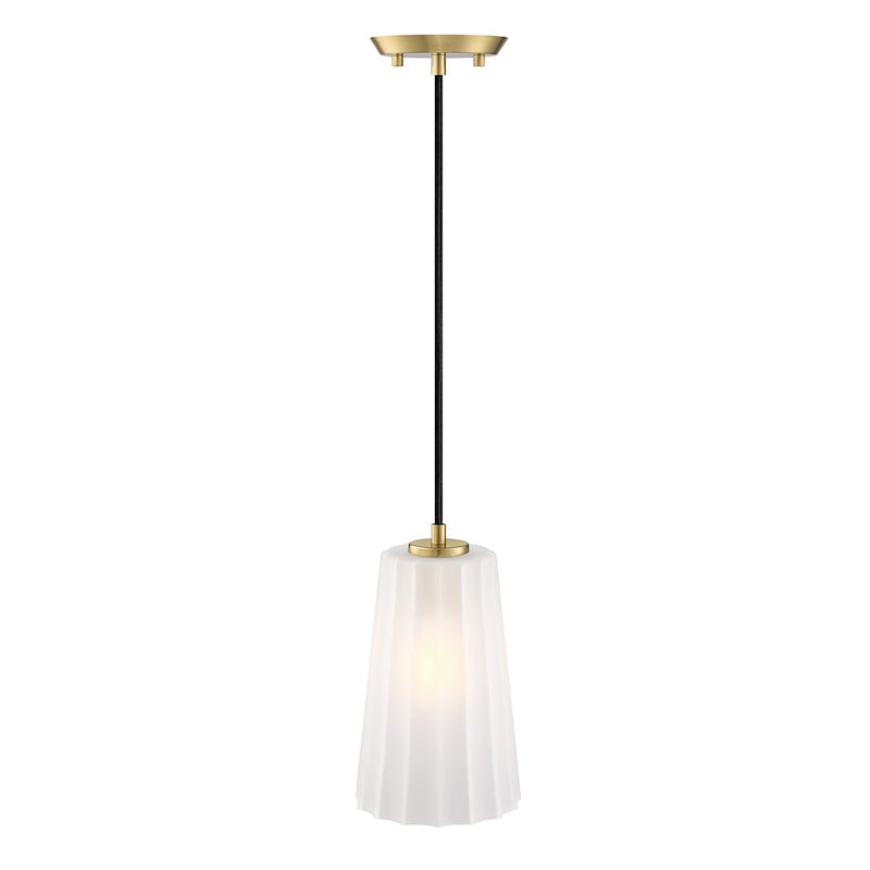 Designers Fountain Liana 1 Light Pendant, Gold/Etched