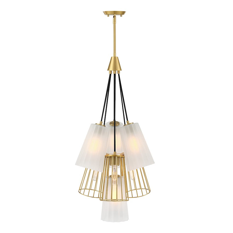 Designers Fountain Liana 7 Light Chandelier, Gold/Etched/Wire - D328M-7CH-BG