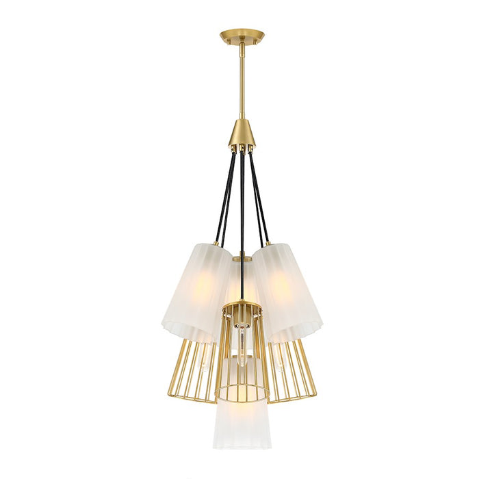 Designers Fountain Liana 7 Light Chandelier, Gold/Etched/Wire