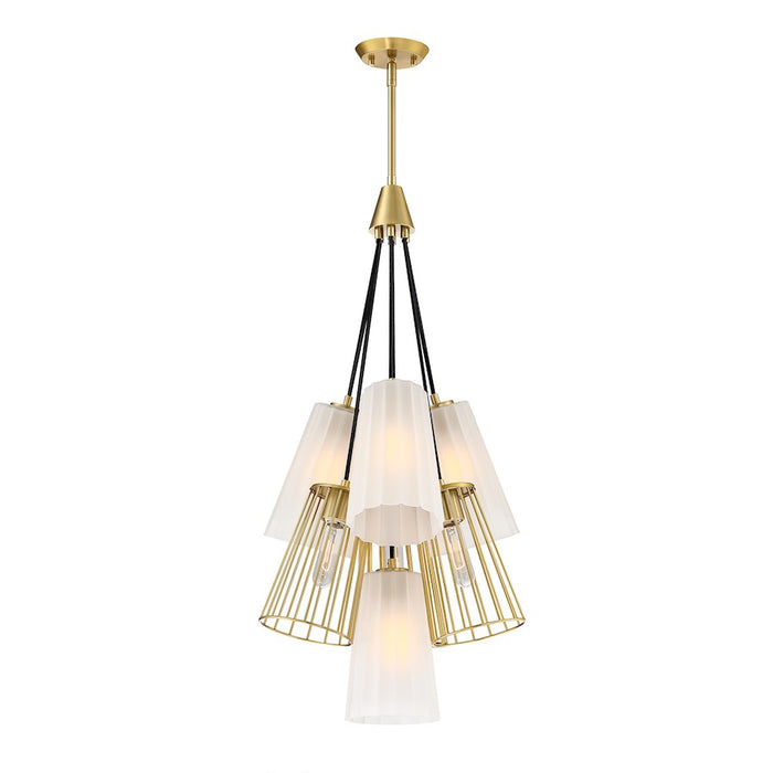 Designers Fountain Liana 7 Light Chandelier, Gold/Etched/Wire