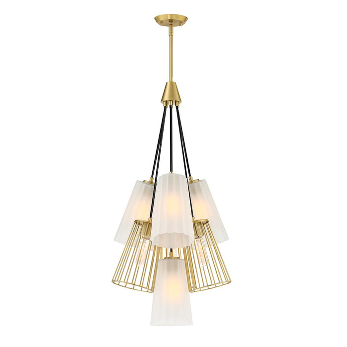 Designers Fountain Liana 7 Light Chandelier, Gold/Etched/Wire