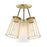 Designers Fountain Liana 4 Light Semi Flush, Gold/Etched/Wire Cage - D328M-SF-BG