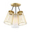 Designers Fountain Liana 4 Light Semi Flush, Gold/Etched/Wire Cage