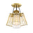 Designers Fountain Liana 4 Light Semi Flush, Gold/Etched/Wire Cage