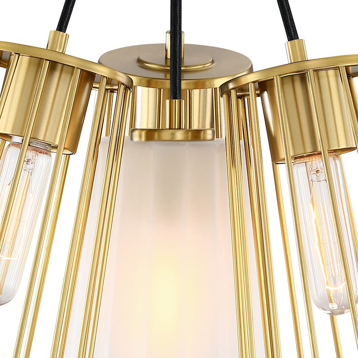 Designers Fountain Liana 4 Light Semi Flush, Gold/Etched/Wire Cage