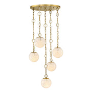 Designers Fountain Wine Flower 5 Light Chandelier, Gold/White Art - D329M-5CH-BG