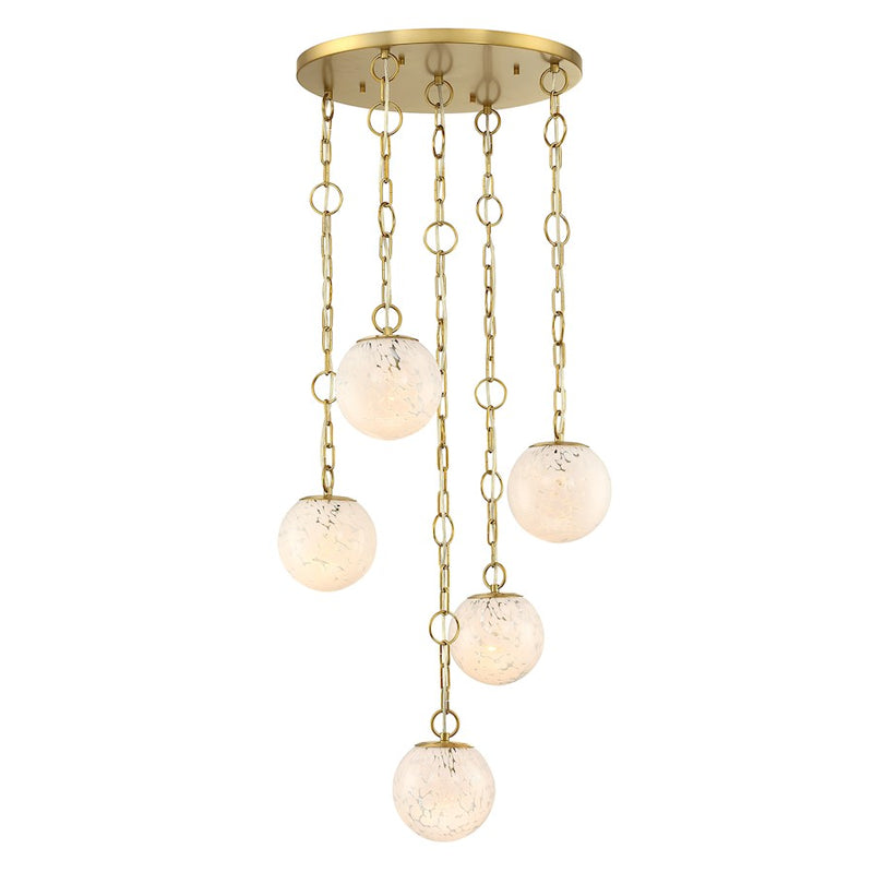 Designers Fountain Wine Flower 5 Light Chandelier, Gold/White Art