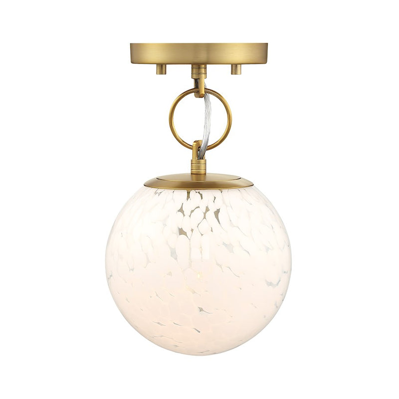 Designers Fountain Wine Flower 1 Light Semi Flush, Gold/White Art - D329M-SF-BG
