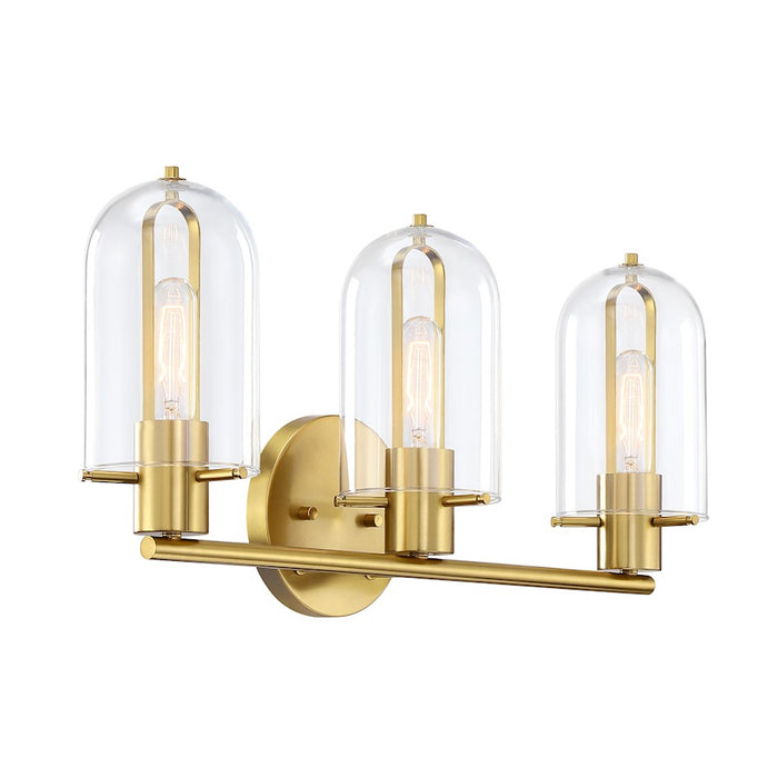 Designers Fountain Skylar 3 Light Vanity, Brushed Gold/Clear