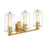 Designers Fountain Skylar 3 Light Vanity, Brushed Gold/Clear