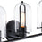 Designers Fountain Skylar 3 Light Vanity, Matte Black/Clear Glass