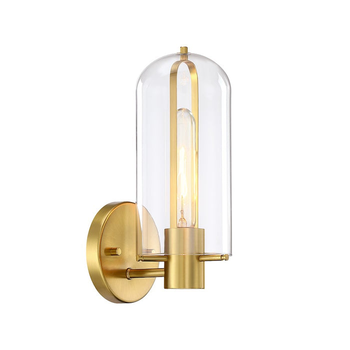 Designers Fountain Skylar 1 Light Wall Sconce, Brushed Gold/Clear