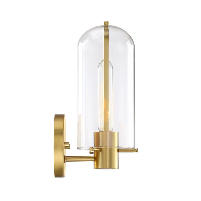 Designers Fountain Skylar 1 Light Wall Sconce, Brushed Gold/Clear