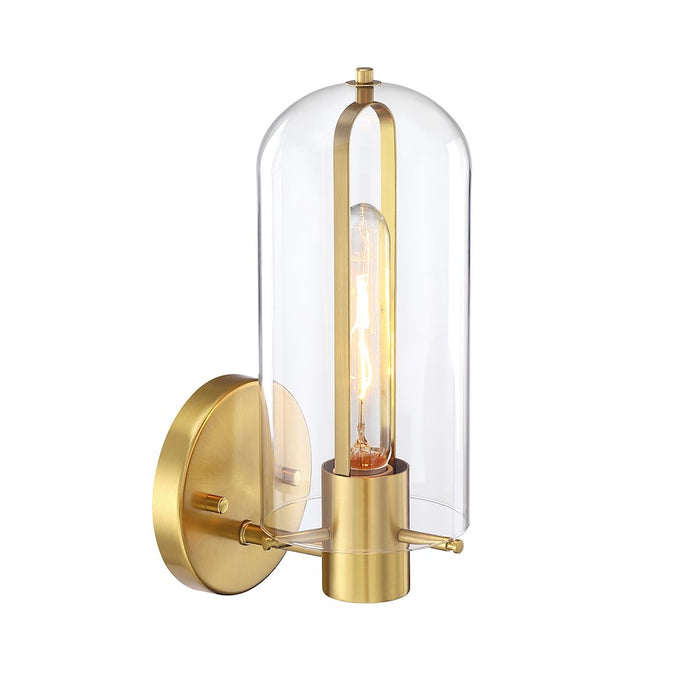 Designers Fountain Skylar 1 Light Wall Sconce, Brushed Gold/Clear