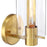 Designers Fountain Skylar 1 Light Wall Sconce, Brushed Gold/Clear