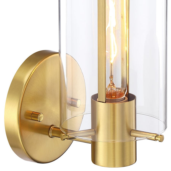 Designers Fountain Skylar 1 Light Wall Sconce, Brushed Gold/Clear