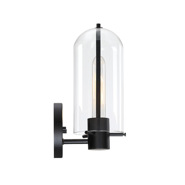 Designers Fountain Skylar 1 Light Wall Sconce, Black/Clear