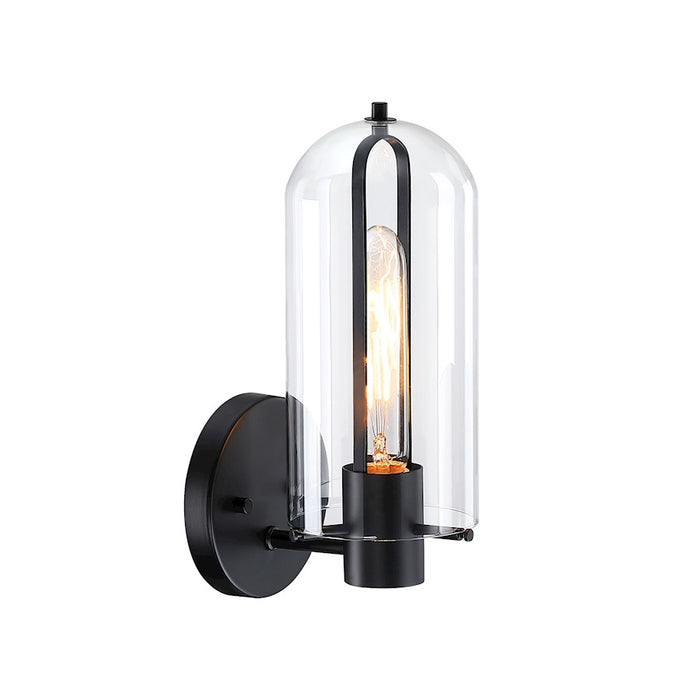 Designers Fountain Skylar 1 Light Wall Sconce, Black/Clear