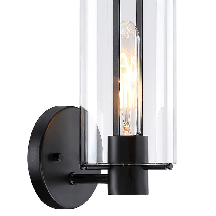 Designers Fountain Skylar 1 Light Wall Sconce, Black/Clear