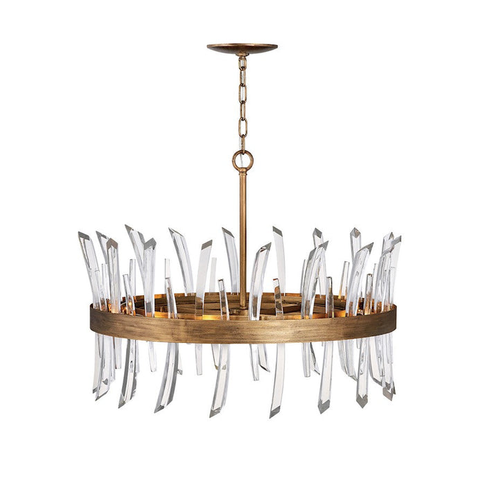 Fredrick Ramond Revel 8 Light Chandelier, Burnished Gold - FR30904BNG